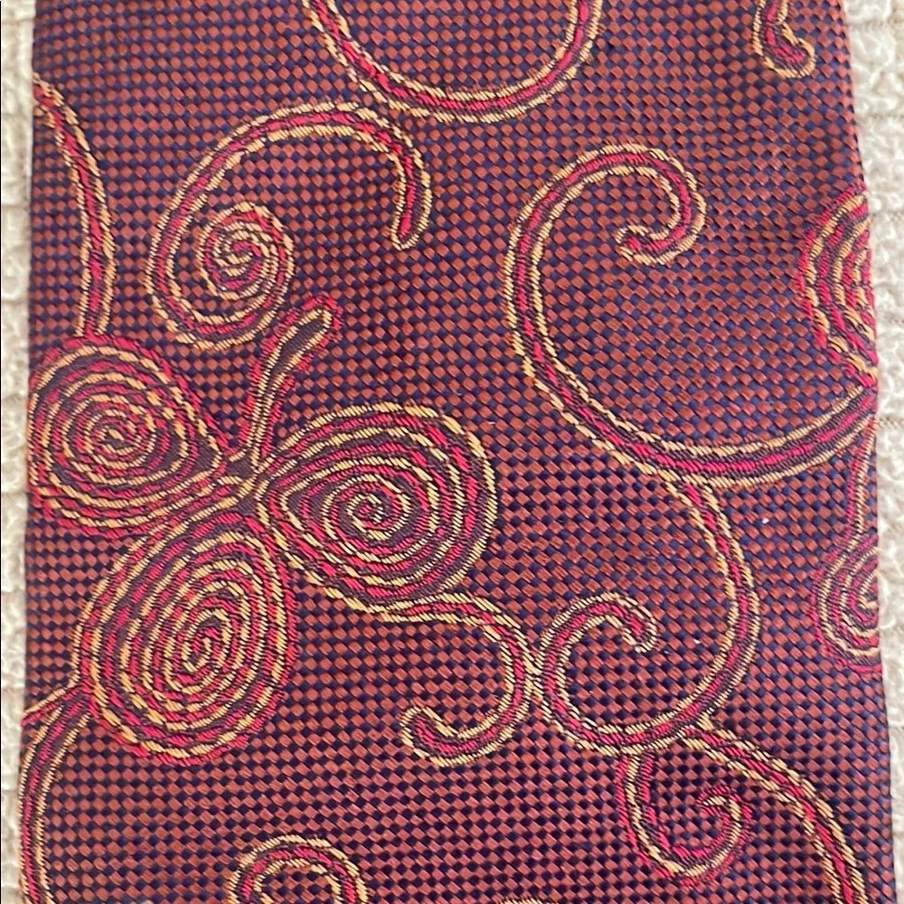 Express Burgundy and Red Swirl Silk Tie